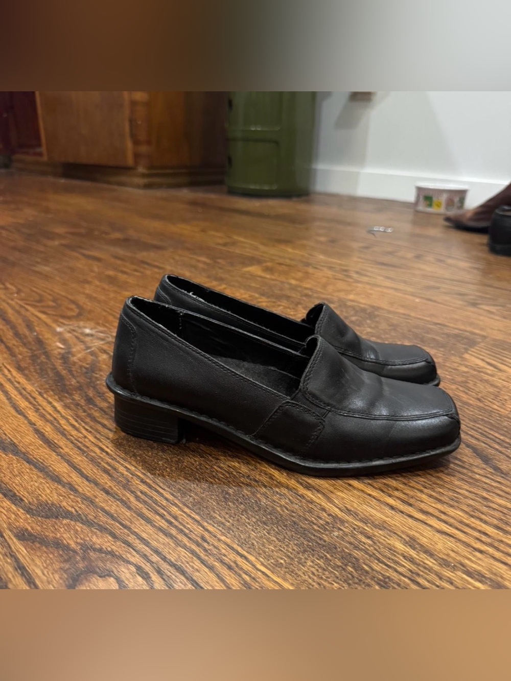 Classic Black Leather Women's Loafers
